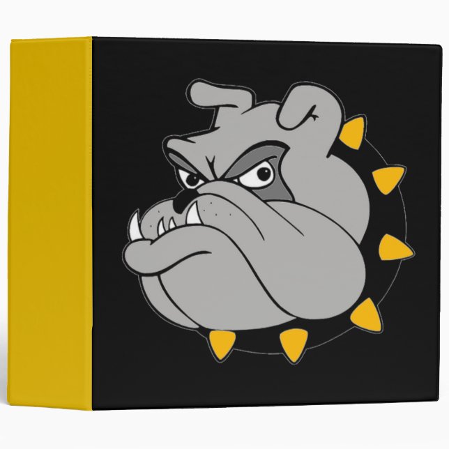 Plain Black and Gold Bulldog Binder (Front/Spine)