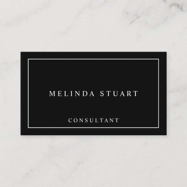 Plain Black and White Business Card (Front)