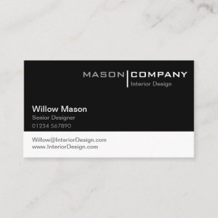 Plain Black and White Corporate Business Card