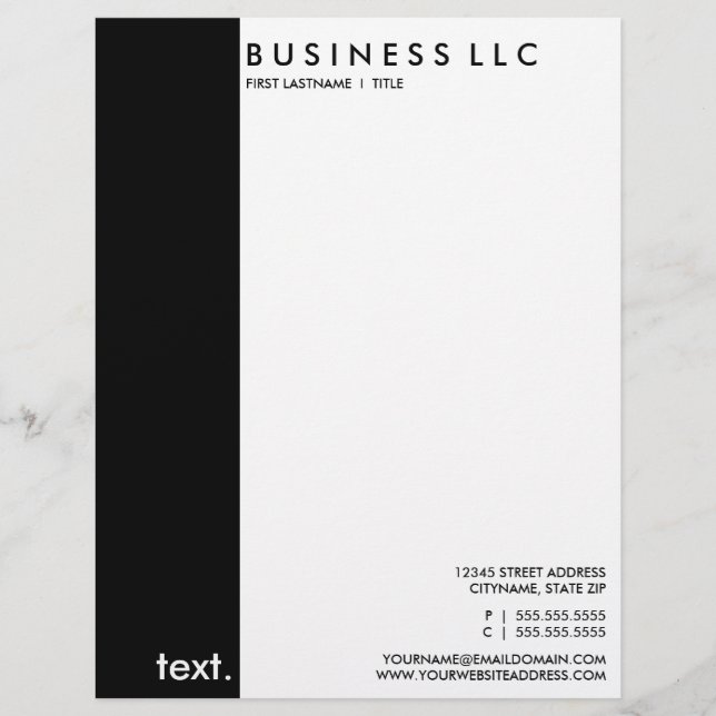 plain black and white letterhead (Front)