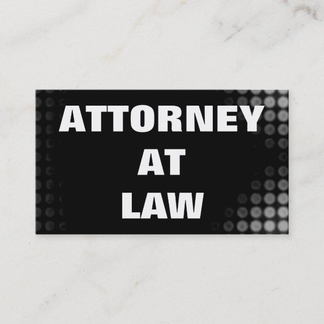 Plain Black Attorney at Law Business Card (Front)