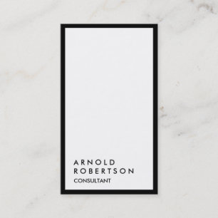 Plain Black Border White Consultant Business Card