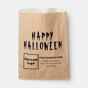 Plain Black Colour Texts Halloween Business Brown Favour Bag