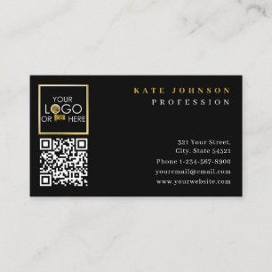 Plain Black Gold Generic Logo Business Template Business Card