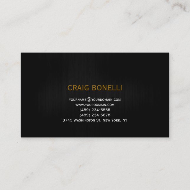 Plain Black Grey White Stripe Business Card (Front)