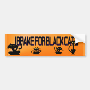 Plain Black Kitty Halloween Bumper Sticker