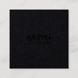Plain black kraft modern square minimalist simple square business card