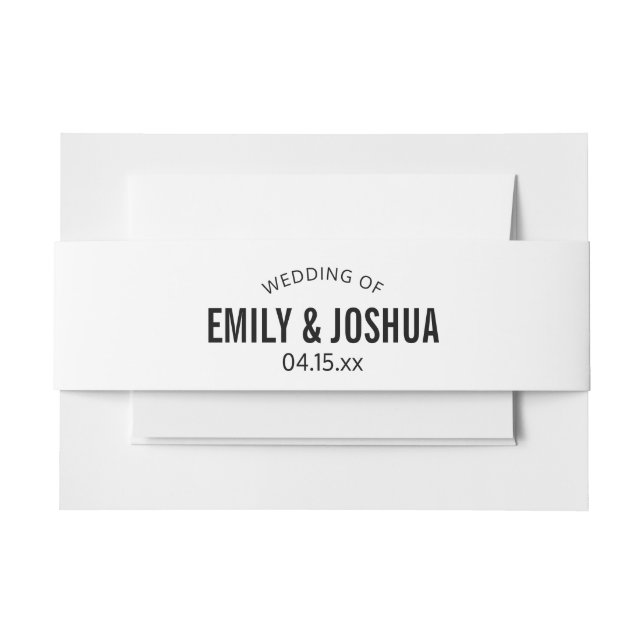 plain black minimalist bellyband custom template invitation belly band (Front Example)