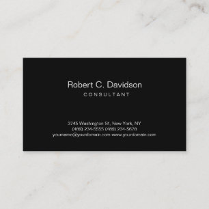 Plain Black Modern Consultant Business Card