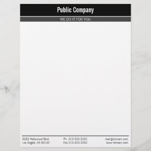 Plain Black Modern Elegant Professional Letterhead