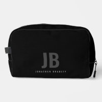 Plain Black Modern Minimalist Monogrammed 
