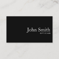 Plain Black QR Code Optician Business Card