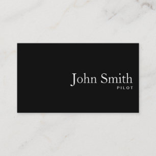 Plain Black QR Code Pilot/Aviator Business Card