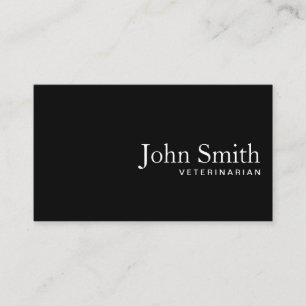 Plain Black QR Code Veterinarian Minimalist Business Card