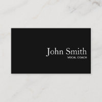 Plain Black QR Code Vocal Coach Business Card