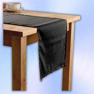 Plain Black Short Table Runner