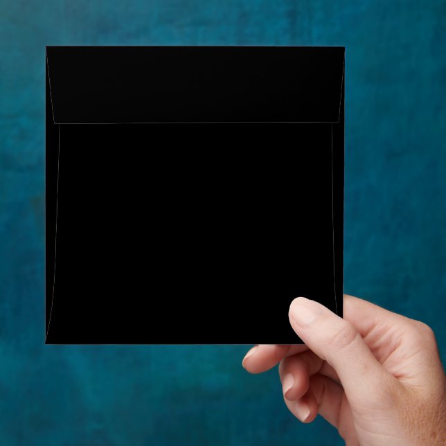 Plain Black Square 5.25" x 5.25" Blank Wedding Envelope (Hand)