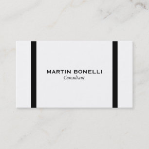 Plain Black White Border Standard Business Card