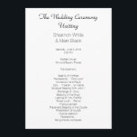 Plain Black White Flat Wedding Program Template<br><div class="desc">Plain white wedding program template with text on both sides.  Black text is easy to add using the templates provided,  for your marriage ceremony.</div>