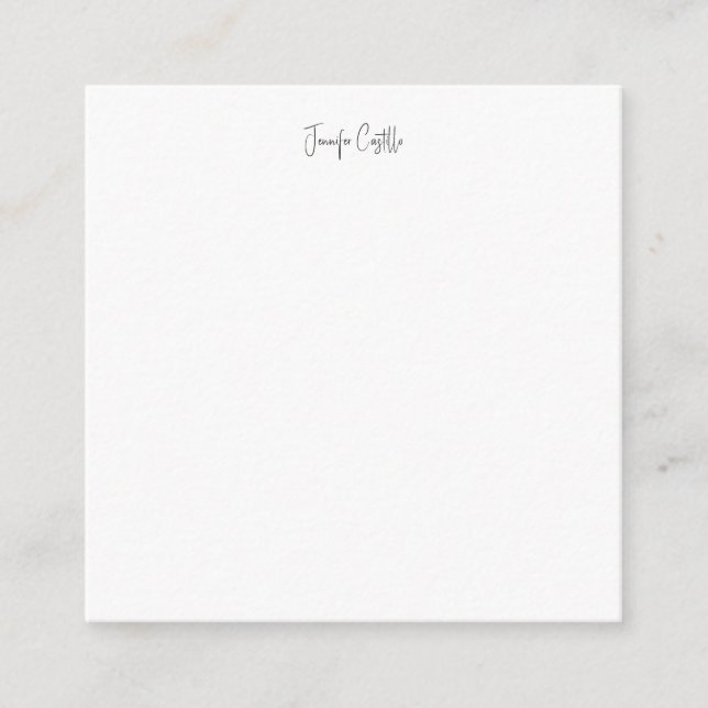 Plain Black White Minimalist Calligraphy Enclosure Card (Front)