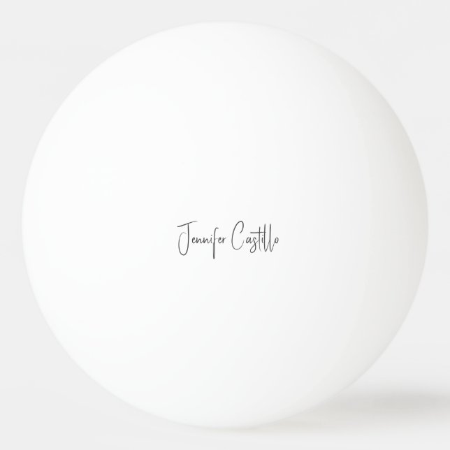Plain Black White Minimalist Calligraphy Ping Pong Ball (Front)