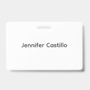 Plain Black White Minimalist Modern Badge