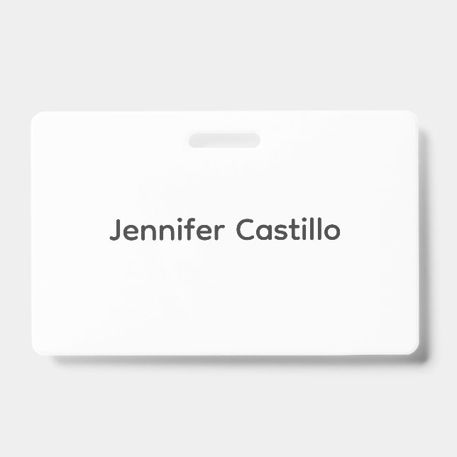 Plain Black White Minimalist Modern Badge (Front)