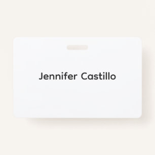 Plain Black White Minimalist Modern Badge