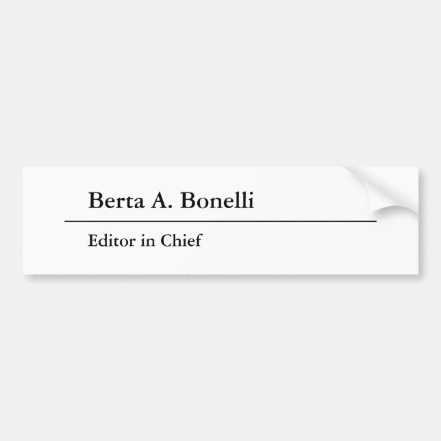 Plain Black White Minimalist Modern Bumper Sticker (Front)