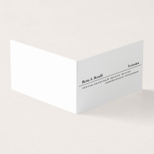 Plain Black White Minimalist Modern Business Card