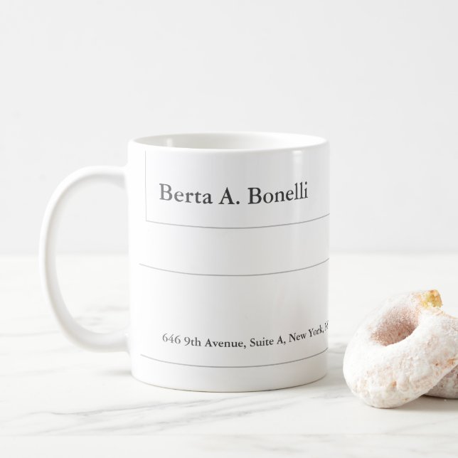 Plain Black White Minimalist Modern Coffee Mug (With Donut)