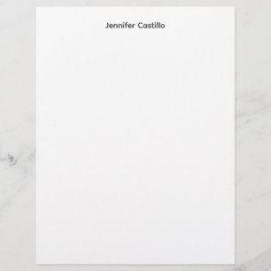 Plain Black White Minimalist Modern Letterhead