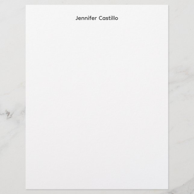 Plain Black White Minimalist Modern Letterhead (Front)