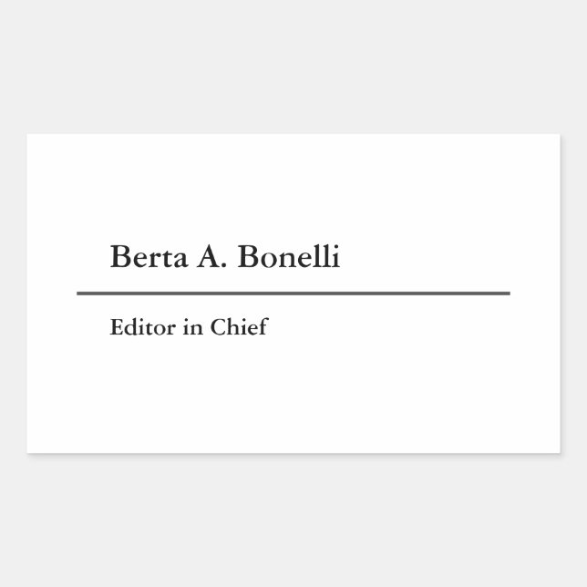 Plain Black White Minimalist Modern Sticker (Front)