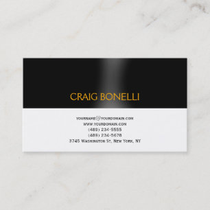 Plain Black White Stripe Business Card