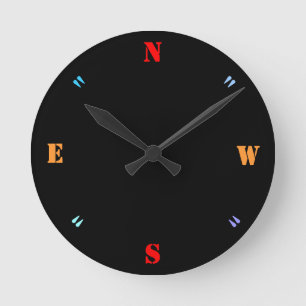 Plain Black with Coloured Numbers > Plain Clocks