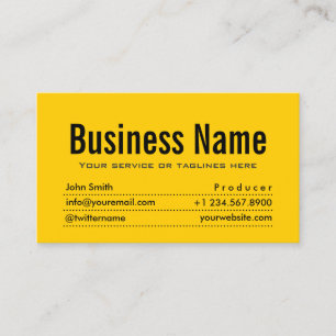 Plain Black & Yellow Producer Business Card