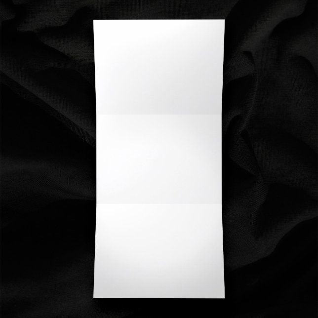 Plain Blank White 5" x 7" Horizontal Wedding Tri-Fold Invitation (Plain white tri-fold blank wedding invitation)