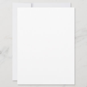 Plain Blank White 6.5" x 8.75" Wedding Invitation