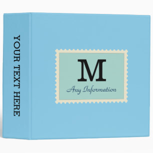 Plain Blizzard Blue Background Monogram Binder