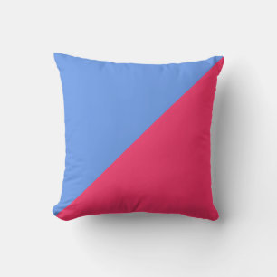 Plain Blue and Hot Pink Background Throw Pillow