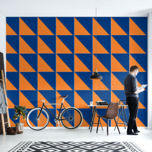 Plain Blue and Orange  Wallpaper