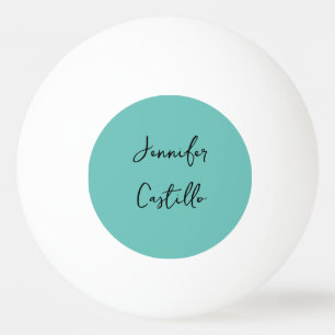Plain Blue Black Minimalist Modern Calligraphy Ping Pong Ball