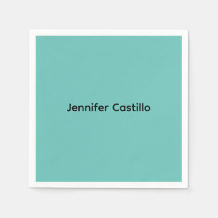 Plain Blue Black Minimalist Modern Napkin