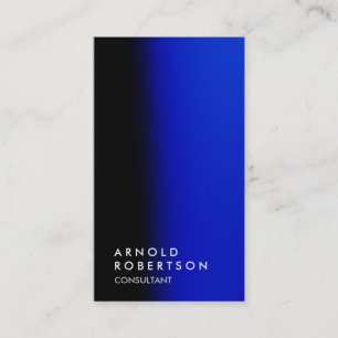 Plain Blue Black Trendy Consultant Business Card