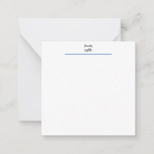 Plain Blue Black White Minimalist Calligraphy Card