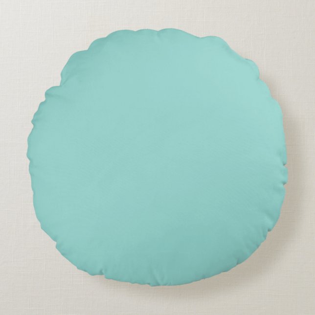 Plain blue colour round pillow (Front)