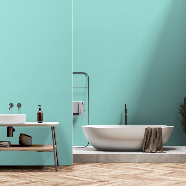Plain blue colour wallpaper (Bathroom)