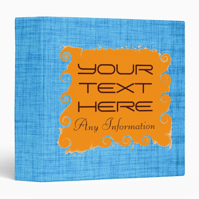 Plain Blue Elegant Modern Orange Binder (Front/Spine)