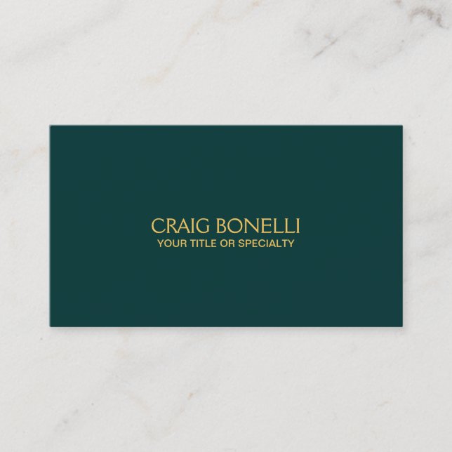 Plain Blue Green Yellow Professional Business Card (Front)